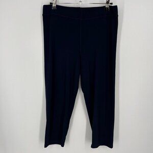 Boden Womens High Rise Crop Jersey Leggings Size 10 Navy Blue Casual Soft Knit